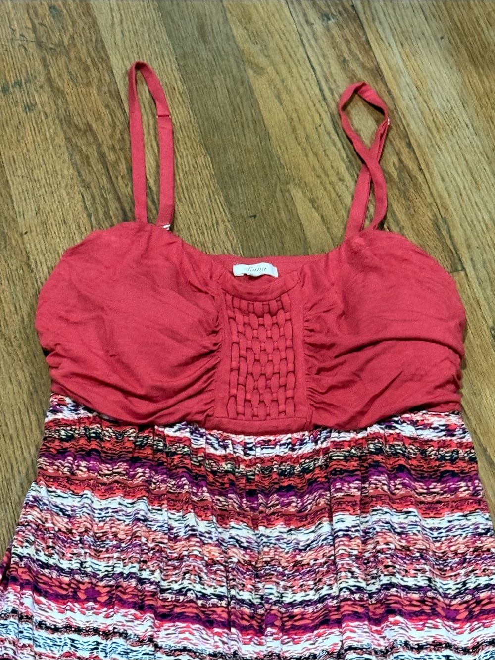Soma Coral and Pink Striped Maxi Dress - Picture 5 of 9
